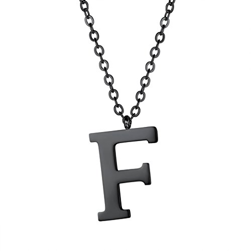 PROSTEEL Mens Chain Inital Neckles F Monogram