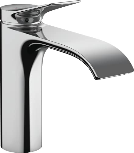hansgrohe Vivenis - Waschtischarmatur ohne Ablauf, Wasserhahn Bad mit Auslauf Höhe 110 mm, Mischbatterie Waschbecken wassersparend (EcoSmart), Chrom, 
