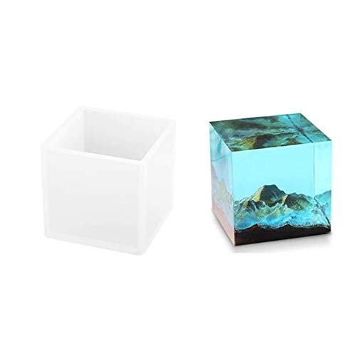 JMSWENJUAN Resin Silicone Molds,Cube Epoxy Resin Casting Mold Large