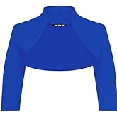 New Girls' Stylish Cropped Bolero Shrug – Open Front Plain Long Sleeve Cardigan