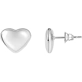 Edforce Stainless Steel Cute Puff Heart Stud Earrings