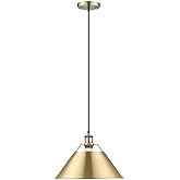 Golden Lighting 3306-L AB-BCB Orwell - 1 Light Large Pendant-10 Inches Tall and 14 Inches Wide, Finish Color: Aged Brass, Sha