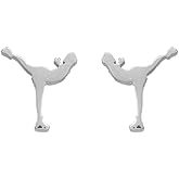 Cute Ice Skating Sport Tiny Stud Earrings Stainless Steel Figure Cartilage Small Studs Earring Minimalist Jewelry Gifts for Women Girls Bff