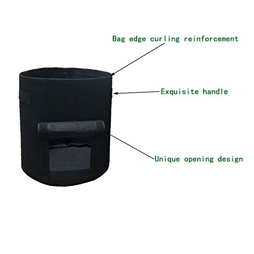 4 Pack Grow Bags ,2 Pack 5 Gallon 2 Pack 7 Gallon Plant Growing Bags Garden Plant Bags with Handle Vegetable/Flower/Plant Grow Containers for Indoor ＆ Outdoor Planting (5 Gallon+7 Gallon)