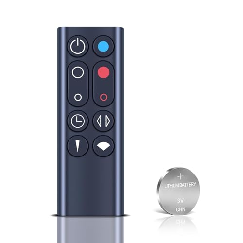 PZL New Replacement Remote Control for Dyson AM09 Hot + Cool Heater Tower Fan - with Battery, Without Magnetic Function, Black
