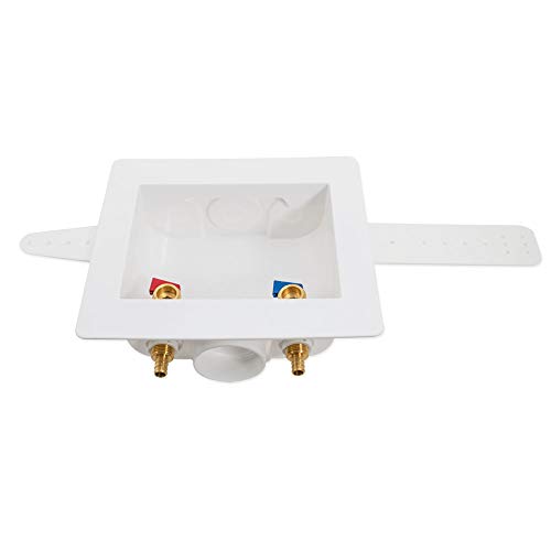 Eastman 60250 Washing Machine Outlet Box, 1/2inch PEX, Recessed, PVC