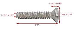 FixtureDisplays® 6-32 X 3/4" Stainless Flat Head