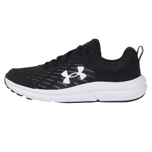 Under Armour Men's Charged Assert 10 Shoes, (001) Black/Black/White, 7.5