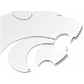 Kansas State University Wildcats Sticker Heavy Duty Waterproof Decal for Cars Laptops Water Bottles (White K-State Powercat Logo)
