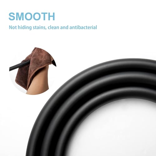 TERRIFI Shower Hose, 2.0m PVC Universal Smooth High-Pressure Shower Pipe with Washer, Replacement for Bath Taps, Matte Black