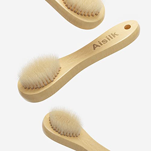 Aisilk Wooden Facial Cleansing Brush Natural Bristles Wood Handle Wash