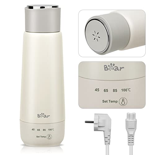 Bear 300ml elektrischer Wasserkocher, 3-in-1 Reise-elektrischer Wasserkocher, Doppelschicht 304 Edelstahlliner, tragbarer kleiner schneller Heizungsis