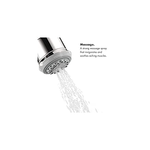 hansgrohe Clubmaster 4inch Easy Clean Easy Install Showerhead Modern 3Spray Full, Pulsating