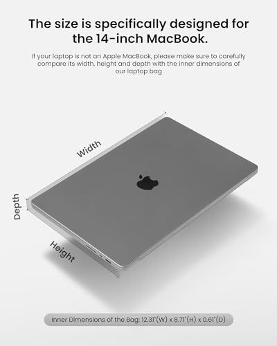 tomtoc 360° Protective Laptop Sleeve for 14-inch New MacBook Pro M5 Pro/Max (2026) A3426 A3427 A3434 M4/M3/M2/M1 A3112 A3401 A3185, Water-Resistant Laptop Case Fits Dell XPS 14 & 13.8" Surface Laptop
