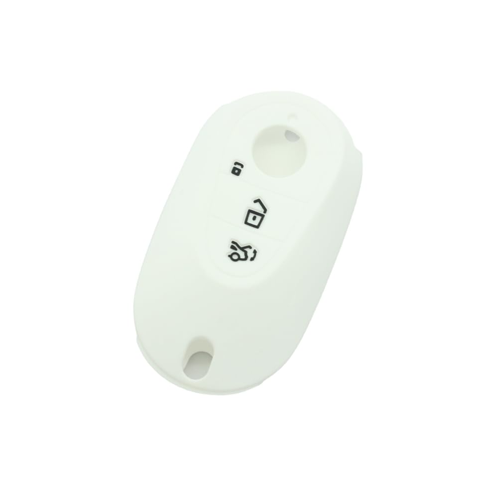 BROVACS Silicone Cover Protector Case Holder Skin Jacket Compatible with MERCEDES BENZ 3 Button Remote Key Fob CV2953 White