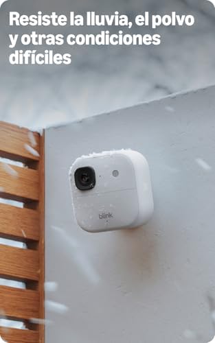 Cámara exterior 2K+ Blink (última generación) — cámara de seguridad inteligente inalámbrica, resolución de vídeo 2K, módulo de sincronización básico Incluido: sistema de 4 cámaras, Blanco