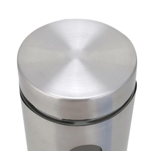 Kit Com 2 Potes Vidro Vítreo Revestido Em Inox 630ML Tampa Com Vedação e Visor - Ideal para Armazenar Café, Açucar, Sal, Grãos e Mantimentos - Super Resistente - Cantinho Do Café