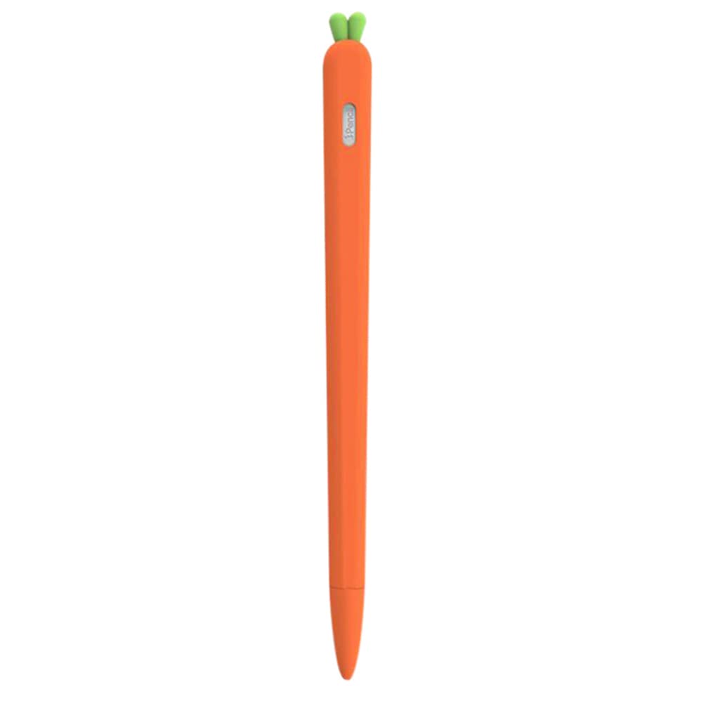 Hemobllo Case Compatible with Apple Pencil 2 Generation, Silicone Stylus Sleeve Carrot Shaped Stylus Cover Shockproof Pen Cover Grip Holder Pencil Sleeve, Orange