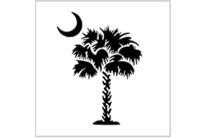 HANDMADE Palmetto Tree Stencil 4 Inch Moon South Carolina Flag Design Reusable Sheet for DIY craft crafting card making cookie cake airbrushing small miniature MIN284