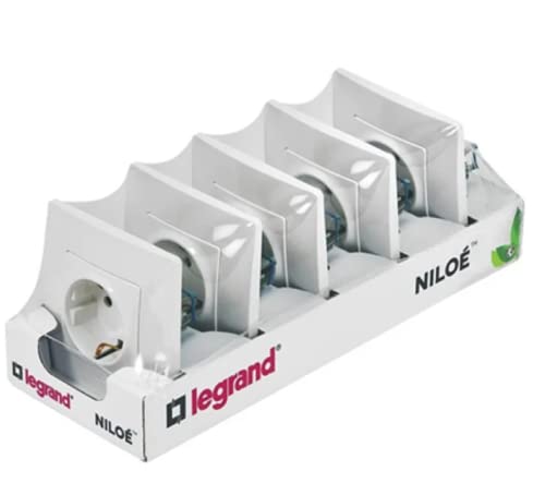LEGRAND Pack of 5 2P+T 16A 230V Niloe Monobloc Range Sockets or Sockets Complete Mechanism with Frame White 396430