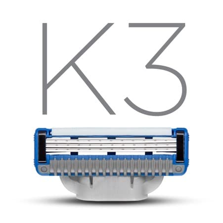 King of Shaves, K3 Three Blade Cartridge, Handle Not Included, Pack of 12