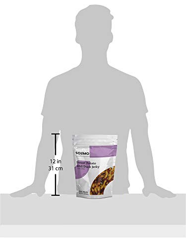 AMAZON BRAND – SOLIMO SWEET POTATO & DUCK JERKY DOG TREATS, 2 POUNDS