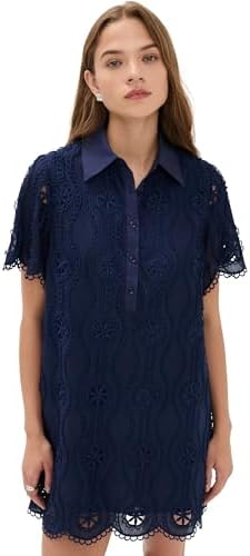 english factory poplin combo knit mini dress English Factory