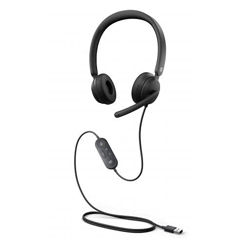 Microsoft Modern Wired Headset,On-Ear Stereo Headphones with Noise-Cancelling Microphone, USB-A Connectivity, In-Line Controls, PC/Mac/Laptop - Certified for Microsoft Teams