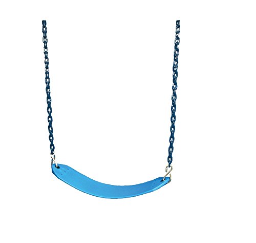 Gorilla Playsets 04-0002-B/B Deluxe Swing Belt with Coated Chains - Blue with Blue Chains