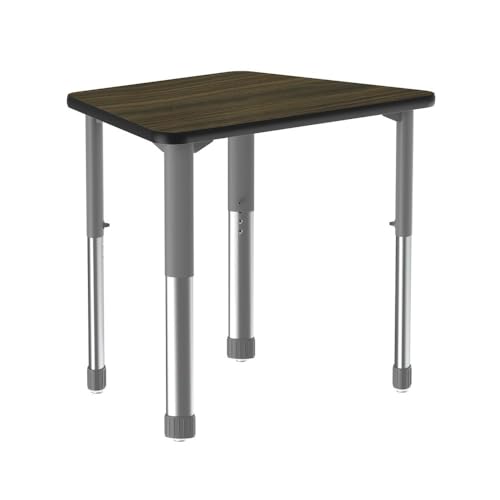 Correll 22"x32" Collaborative Desk, Height Adjustable (25-35") Trapezoid Walnut…
