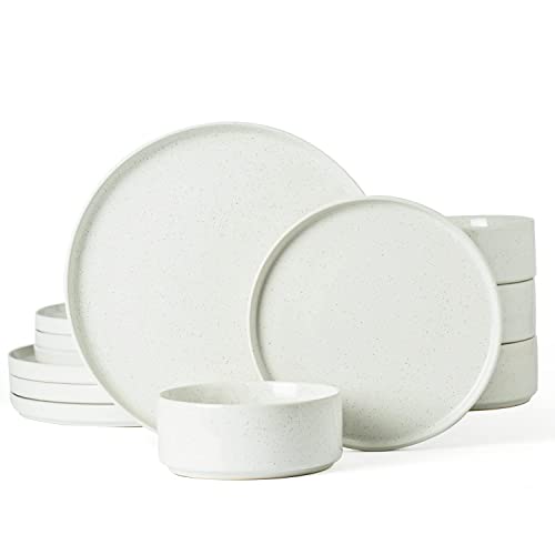 Famiware Plates And Bowls Set, 12 Pieces Dinnerware Sets, Dishes Set