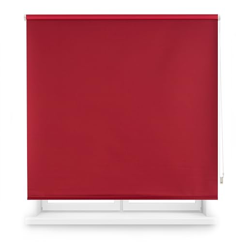 Blindecor Custom Blackout Blind | Burgundy | 120 x 175 cm (W x H) Fabric Size 117 x 170 cm | Opaque Roller Blinds for Windows