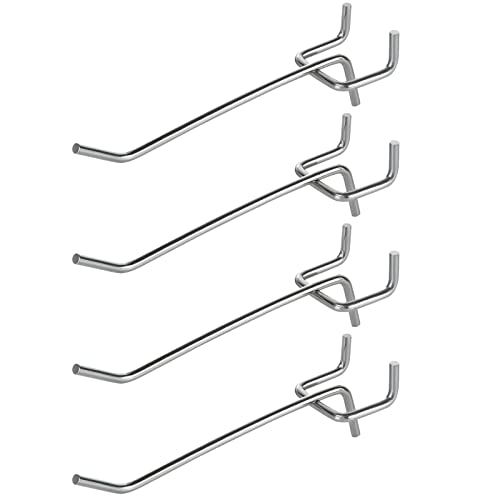 80 Pack 4 inch Metal Pegboard Hooks fits 1/8 Pegboard, Slatwall Holes