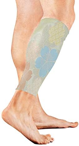Leg Sleeve Japanese Kimonos Patterns Compression Socks Support Non Slip Calf Sleeves Pads - Improve Circulation for Shin Splint, Calf Pain Recovery, Running, Cycling, Travel, 1 Pair