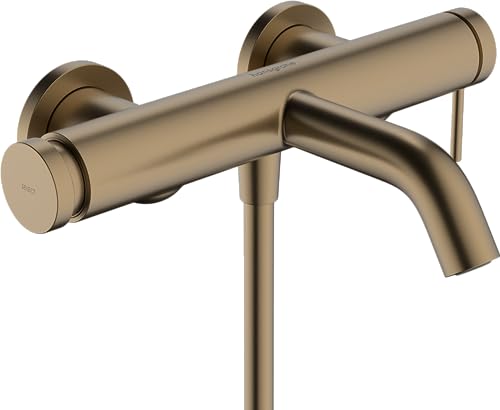 hansgrohe Tecturis S - Bath tap for Exposed Installation, Bath Mixer tap for 2 Functions, Bathroom Tup tap, Brushed Bronze, 73422140