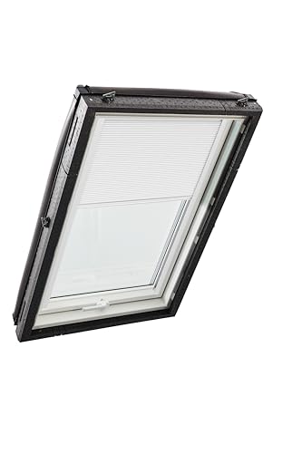 Original Roto Faltstore ZFA Faltrollo für Roto Dachfenster - Führungsschiene Weiß - Plissee für Dachfenster Baureihe Designo R4/R7 und Classic K 43/73 - Größe 114/098 | 11/09 - Stofffarbe Weiß