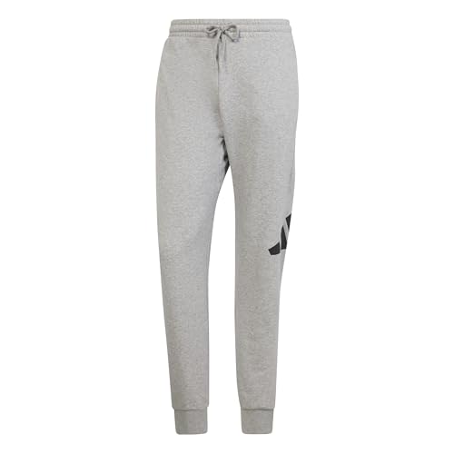 Adidas Herren Essentials BIG Logo French Terry Pant, Medium Grey Heather/Black, XXL