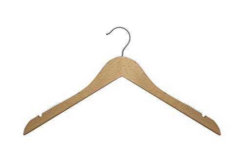 NAHANCO 20617 Wooden Top Hanger, Flat, 17