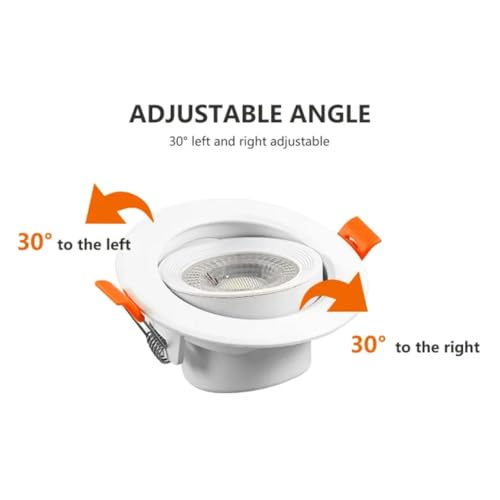 4 Pack LED Downlights - 3 Color Changing to Daylight | Natural White | Warm White - 5W Recessed Ceiling Spot Light - Round Adjustable Tilt Twist - Slim 75mm, Uses for Home, Office, Hotels, Decor
