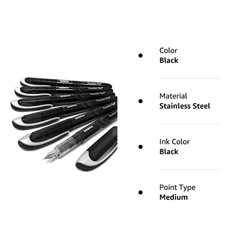 ZEBRA Fuente Disposable Fountain Pen Black Ink Pack of 6 Pricepulse
