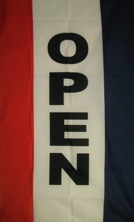 NEW 3x5 Vertical OPEN Sign Flag 3ft x 5ft Large Banner