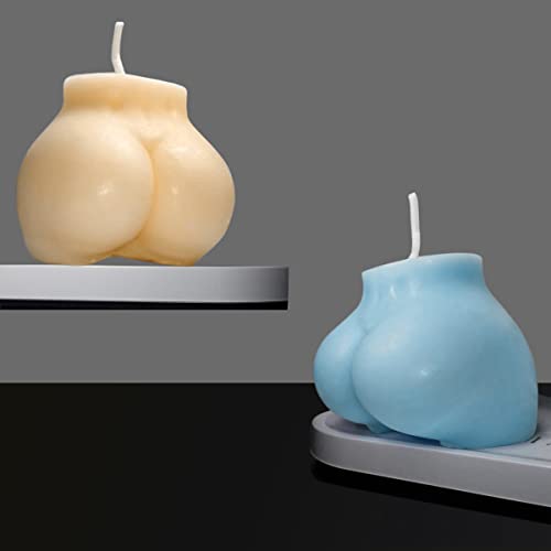 Bubble Candle Big Body Candles Cool Shaped Candles, Soy Scented Beige Blue Butt Candles Funky Candles Unique Candle Modern Candle Decor Room Shelf Table Aesthetic