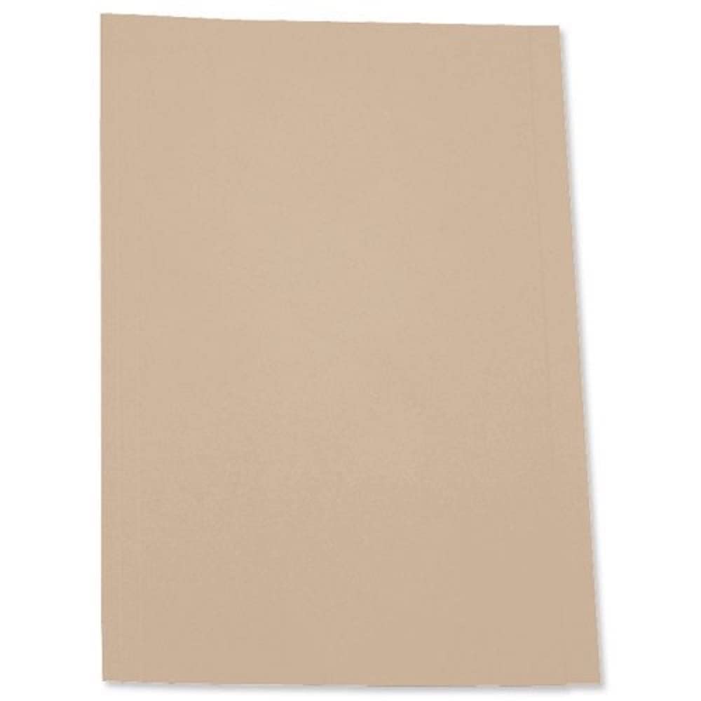 5 Star Office Document Folder Dividers Square Cut Recycled 250gsm Foolscap Buff (Pack of 100)