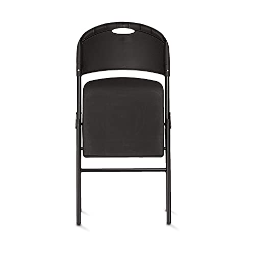 Amazon Basics Folding Plastic Chair with 350Pound Capacity Black, 6