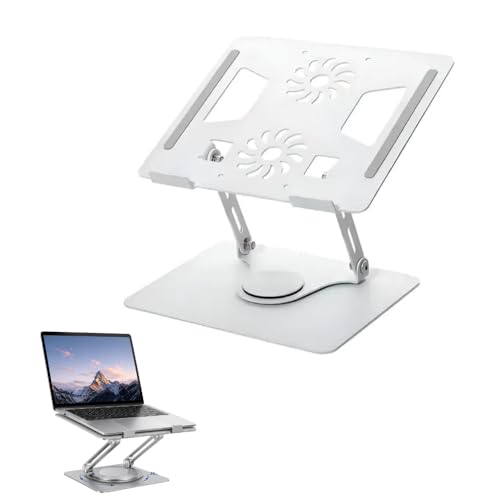 Suporte para Notebook Alumínio Premium Giratório 360° | Base Ergonômica Ajustável e Dobrável para Laptop até 17” | Ideal para Home Office, Setup Gamer e Escritório