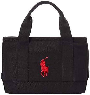 ポロ ラルフローレン(POLO RALPH LAUREN) トートバッグ RAS10147A ビッグポニー ブラック 黒/レッド [並行輸入品]