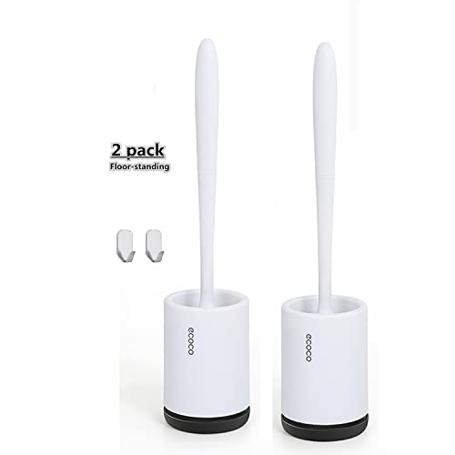 Meiyijia Antibacterial Toilet Brush with Clean Silicone Bristles (Wall Mounted) 2 Pieces