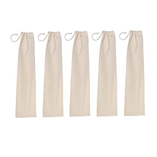 noTrash2003 Baguette Bag Made of Cotton Drawstring with Cord Various Sets (Set of 5)