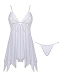 Women Lingerie Lace Babydoll Halter Chemise Strap