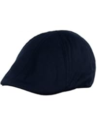 NYFASHION101 Fashionable Solid Color Unisex Cotton Duck Bill Newsboy Ivy Cap, Navy